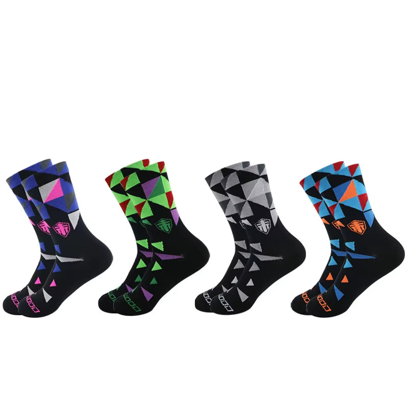 Pairs anti Slip Seamless Cycling Socks Integral Moulding High-Tech Bike Sock Compression Bicycle Outdoor Running Sport Socks