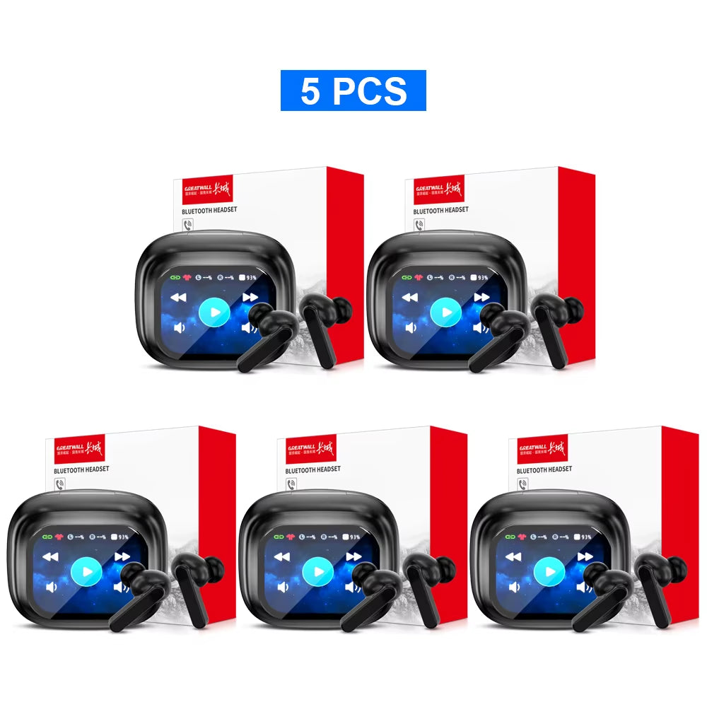 Original  TWS Wireless Bluetooth Earphones Earbuds Smart LCD Touch Screen Hifi Stereo Sound Headphones HD Call with APP