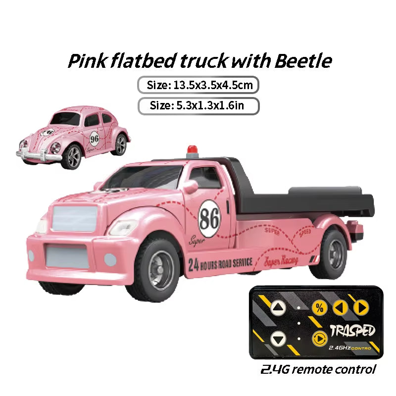 Children'S Remote Control Car Pickup Trailer Set Alloy Toy Car Children'S Wholesale 1:64 Speed Mini Remote Control Car Toy