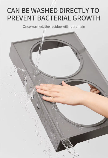 Dogs Double Bowl Adjustable Heights Elevated Pet Cat Food Feeding Dish with Stand Lift Tabel for Dog Water Feeder Stainless