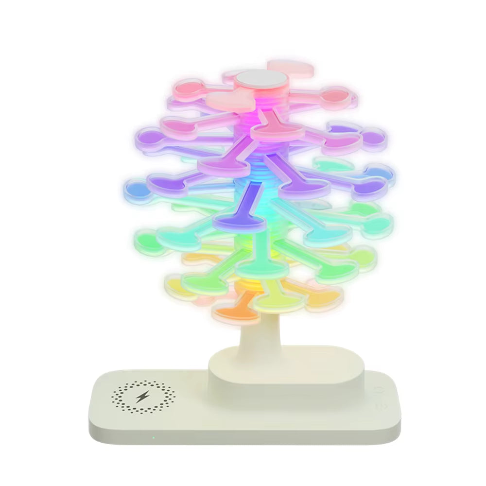 Creative Spiral Tree Night Light 3-In-1 Wireless Charging Ambient Table Lamp Bedside Desktop Lamp Home Decor
