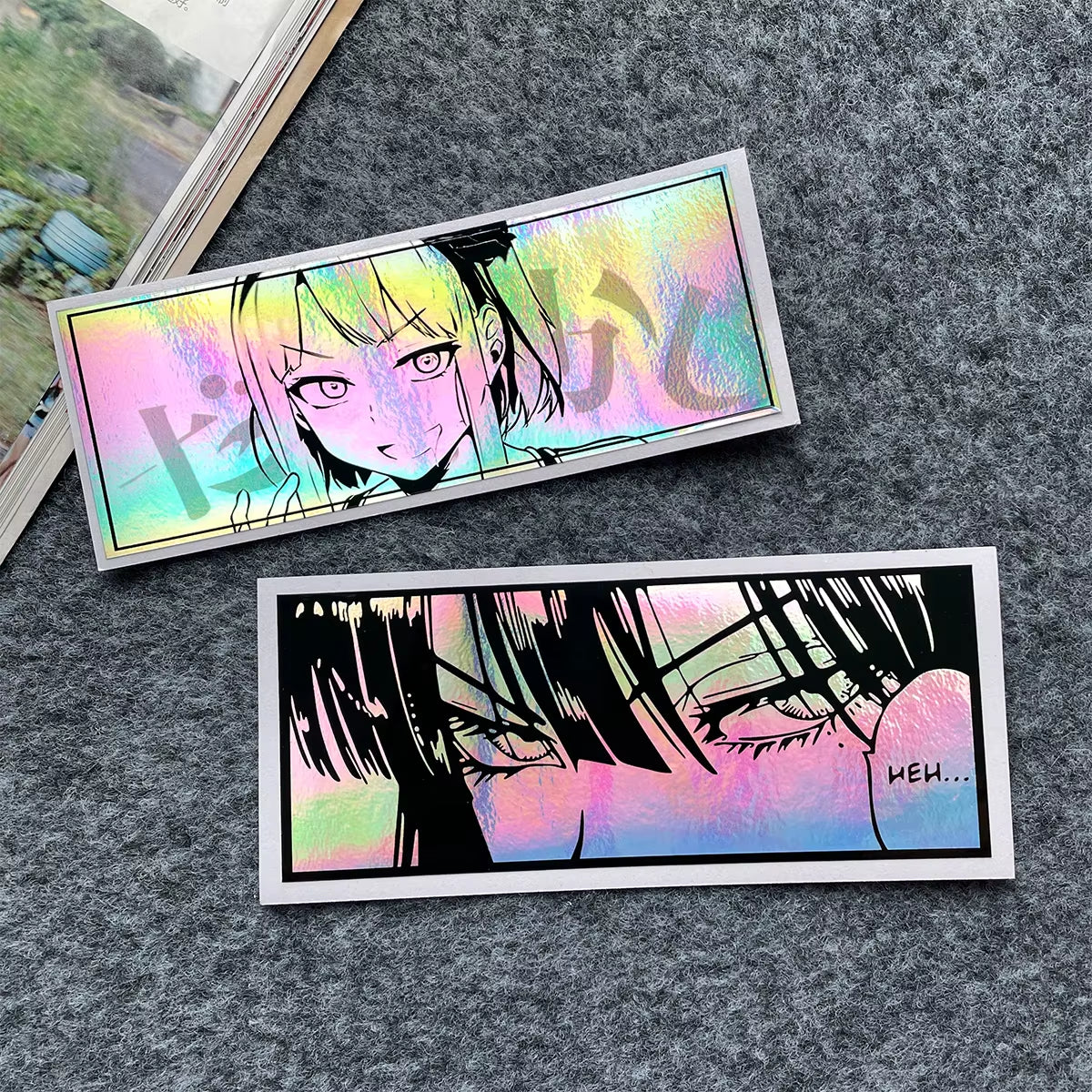 JDM Anime Girl Eyes Gaze Motorcycle Stickers Waterproof Moto Bike Helmet Side Panels Fuel Tank Fairing Vinyl Decals Accessories