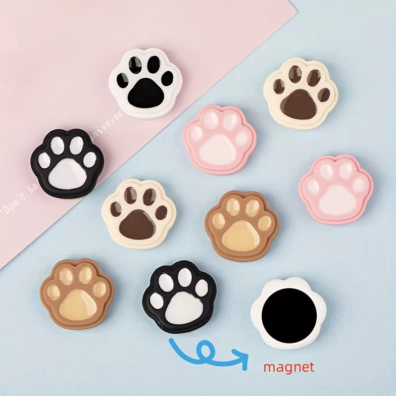 5Pcs Set of Colorful Cat Paw Refrigerator Magnets - Durable, Waterproof & Perfect for Holding Notes - Ideal for Kitchen