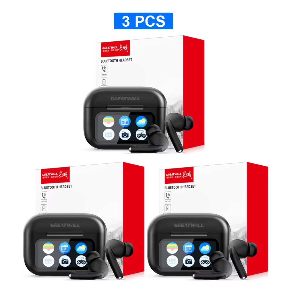 Original  TWS Wireless Bluetooth Earphones Earbuds Smart LCD Touch Screen Hifi Stereo Sound Headphones HD Call with APP