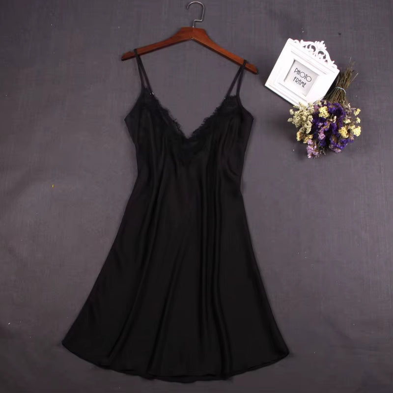 Sexy White Women Nightwear Lace Nightdress Nighty Mini Nightgown Suspender Skirt Sleepwear Rayon Sleeveless for Female M-XXL