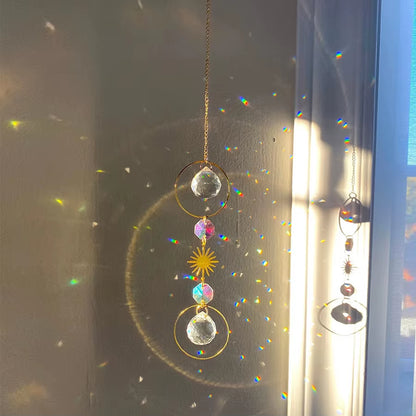 Crystal Sun Catcher Prism Rainbow Maker Hanging Lightcatcher Sun Boho Window Hanger Car Accessory Charm Home Pendant Decorations