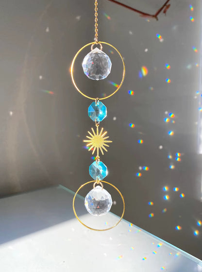 Crystal Sun Catcher Prism Rainbow Maker Hanging Lightcatcher Sun Boho Window Hanger Car Accessory Charm Home Pendant Decorations