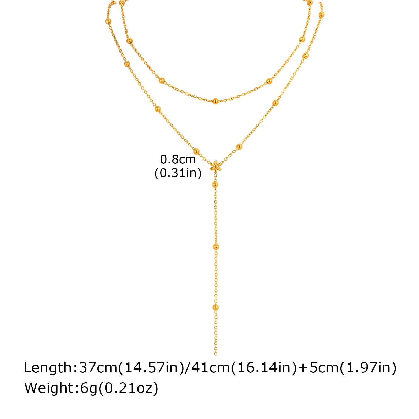 2024 Stainless Steel Lip Chain,Double Layered Fringe Necklace,Gold Color Chaoker Fashion Jewelry Long Neckalce Sets for Women