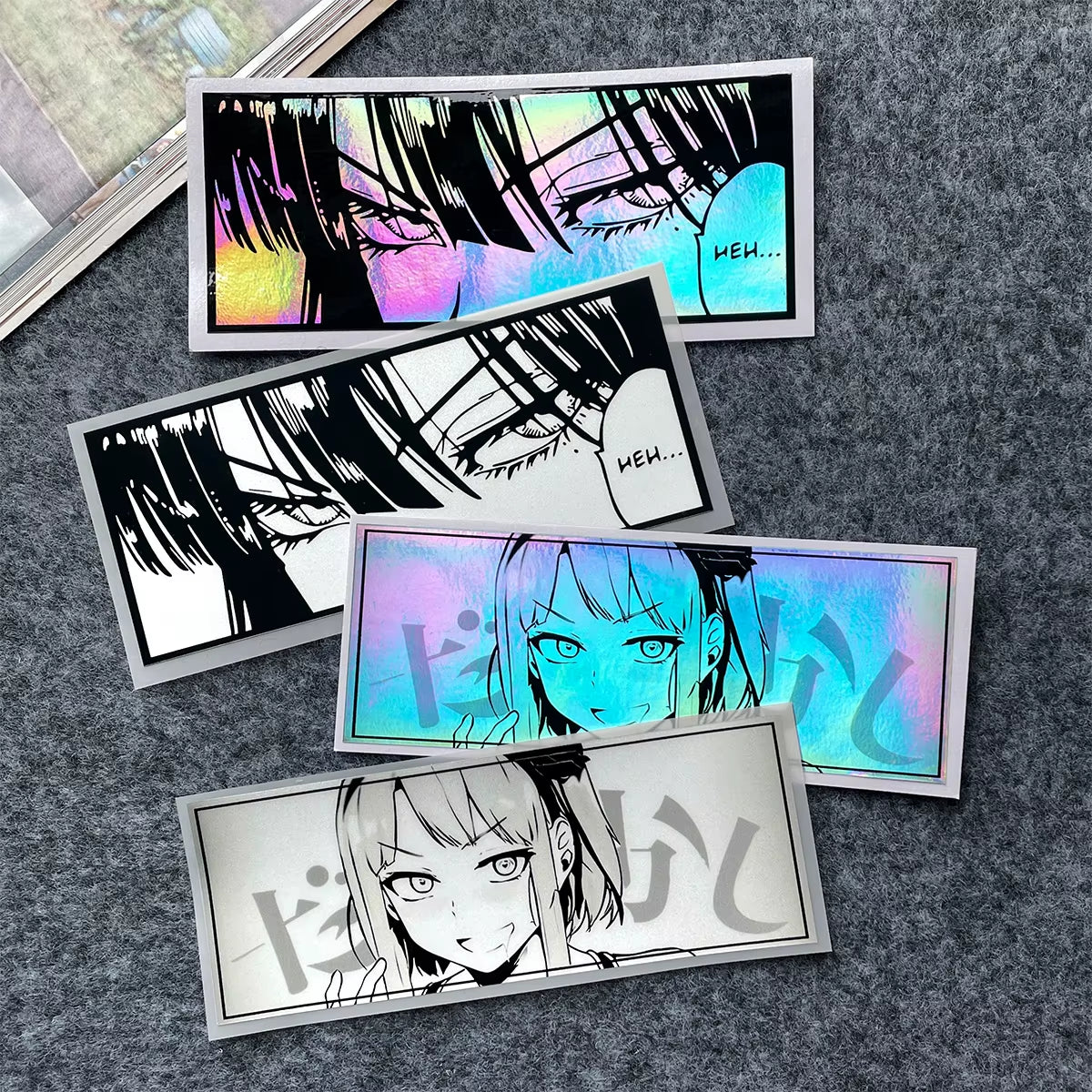 JDM Anime Girl Eyes Gaze Motorcycle Stickers Waterproof Moto Bike Helmet Side Panels Fuel Tank Fairing Vinyl Decals Accessories