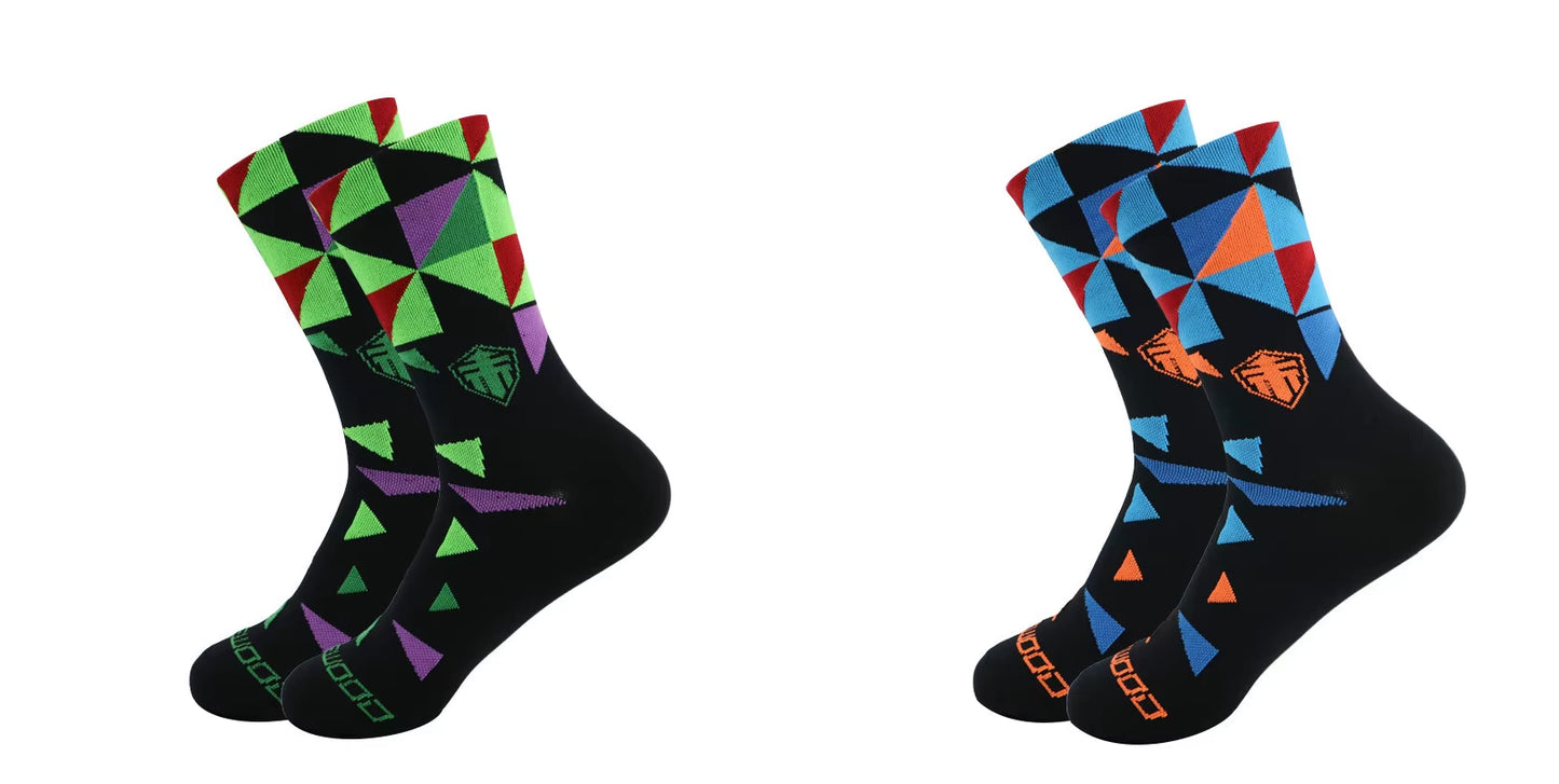 Pairs anti Slip Seamless Cycling Socks Integral Moulding High-Tech Bike Sock Compression Bicycle Outdoor Running Sport Socks