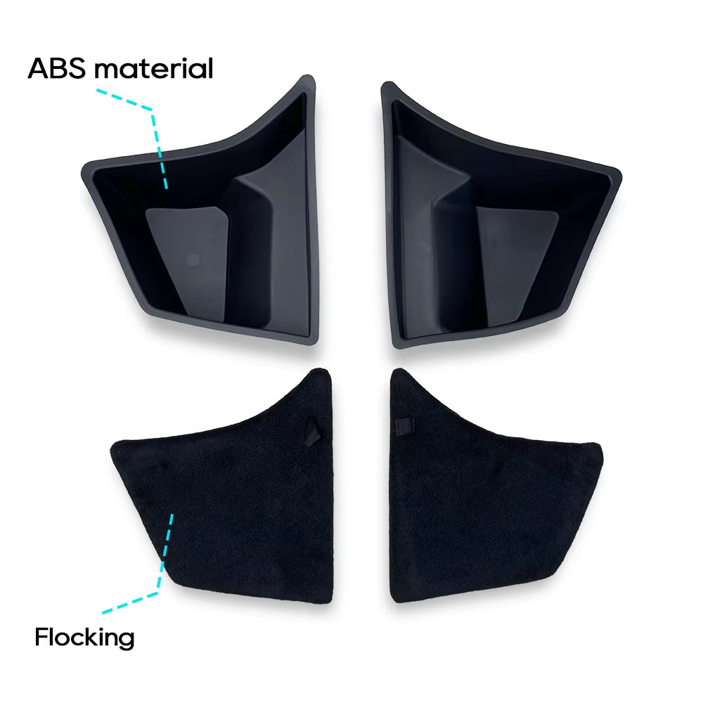 For Tesla Model 3+ Highland 2024 Rear Trunk Side ABS Storage Box with Flocking Lids