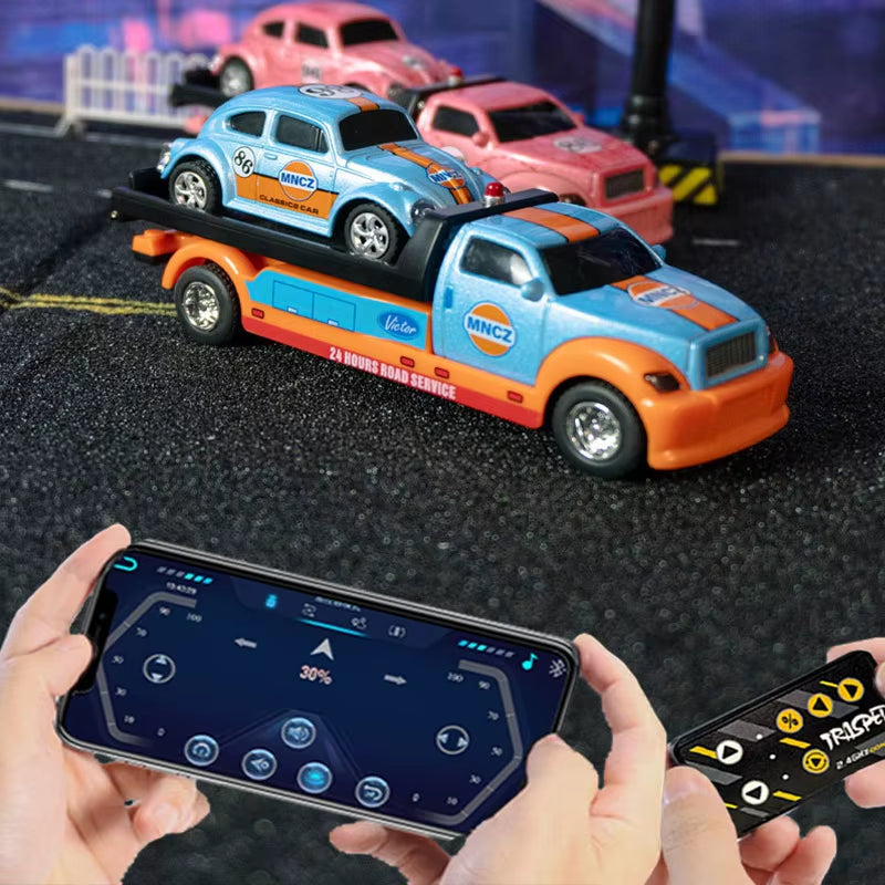 Children'S Remote Control Car Pickup Trailer Set Alloy Toy Car Children'S Wholesale 1:64 Speed Mini Remote Control Car Toy