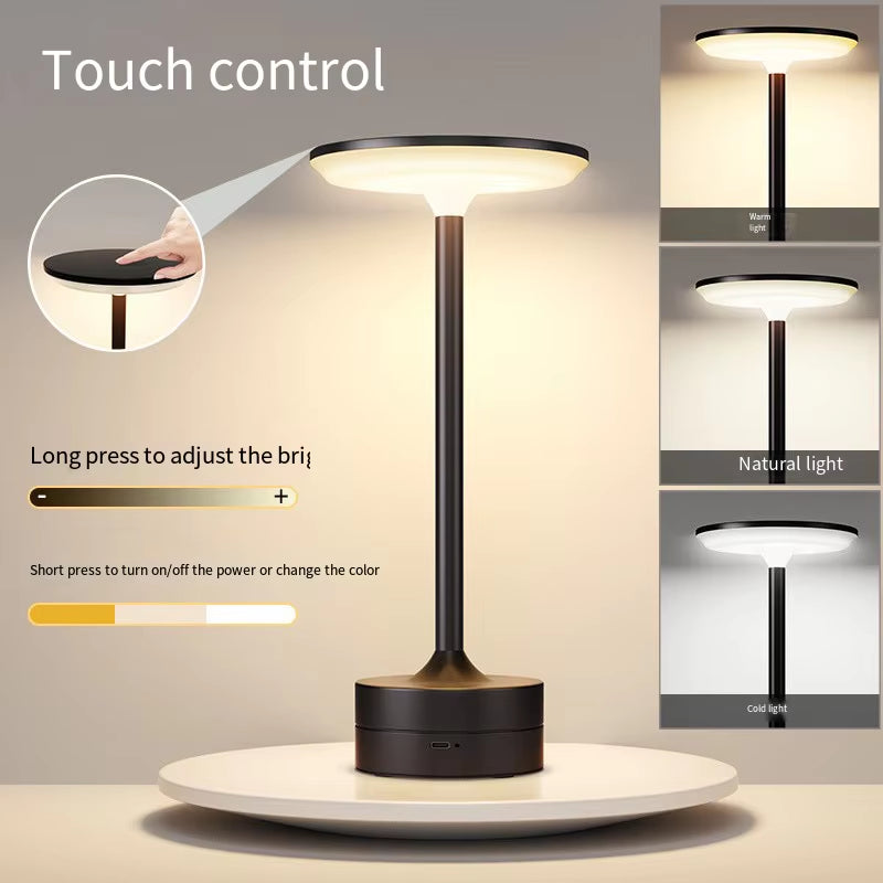 Wireless LED Table Lamp Touch Sensor Desktop Night Light USB Rechargeabl Portable Bedroom Night Light Reading Lamps Decor Light