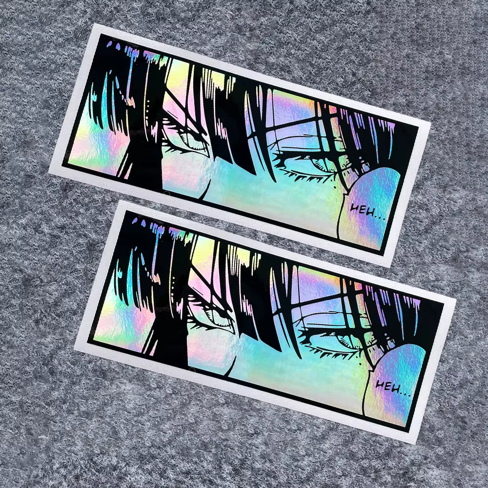 JDM Anime Girl Eyes Gaze Motorcycle Stickers Waterproof Moto Bike Helmet Side Panels Fuel Tank Fairing Vinyl Decals Accessories