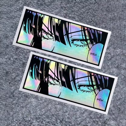 JDM Anime Girl Eyes Gaze Motorcycle Stickers Waterproof Moto Bike Helmet Side Panels Fuel Tank Fairing Vinyl Decals Accessories