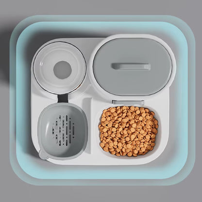 Cat Feeding Water Feeder Dog Bowl Cat Bowl Smooth Food and Water Supply Two-In-One Water Dispenser Cat Bowl Pet Supplies