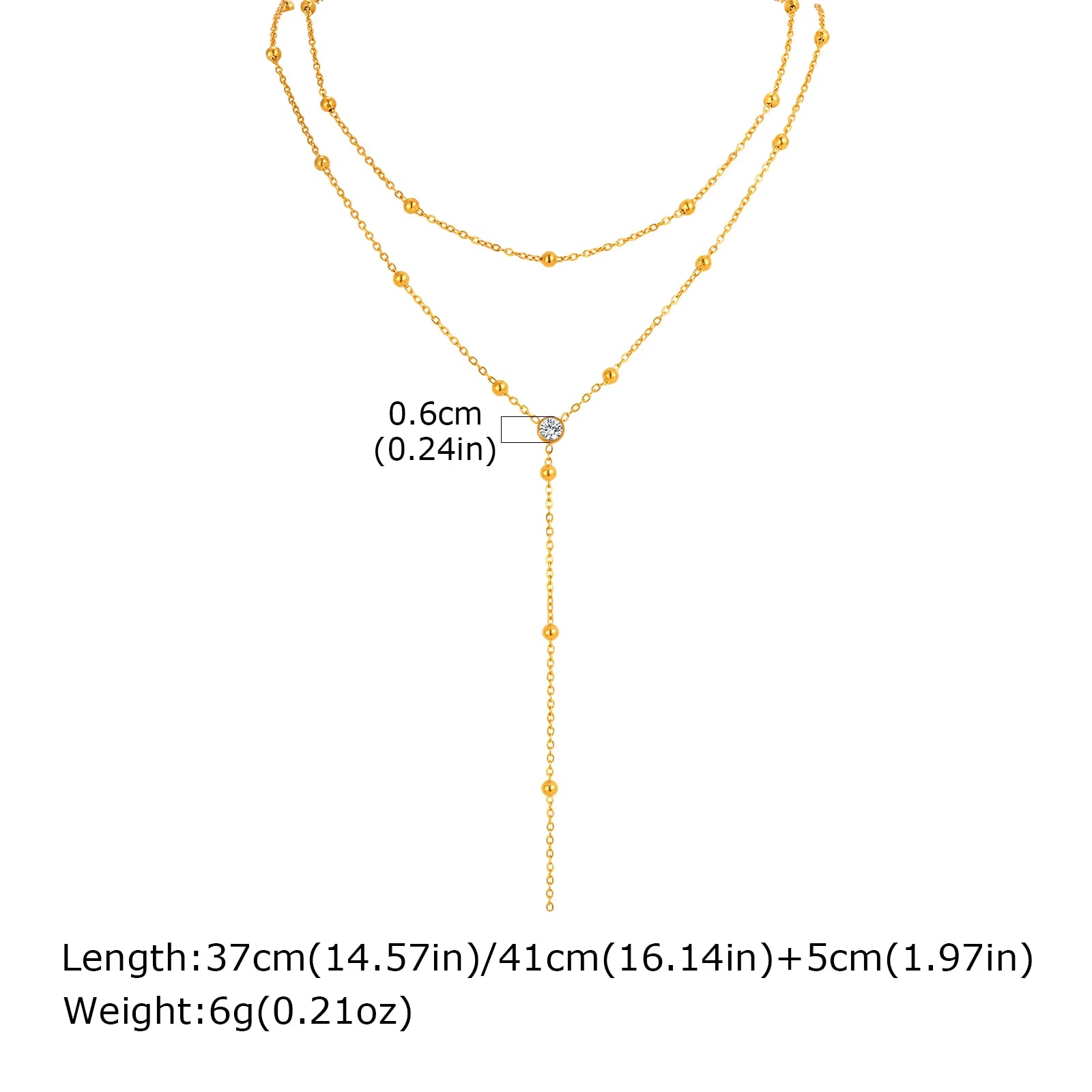 2024 Stainless Steel Lip Chain,Double Layered Fringe Necklace,Gold Color Chaoker Fashion Jewelry Long Neckalce Sets for Women