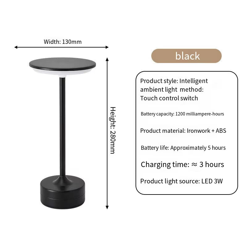 Wireless LED Table Lamp Touch Sensor Desktop Night Light USB Rechargeabl Portable Bedroom Night Light Reading Lamps Decor Light