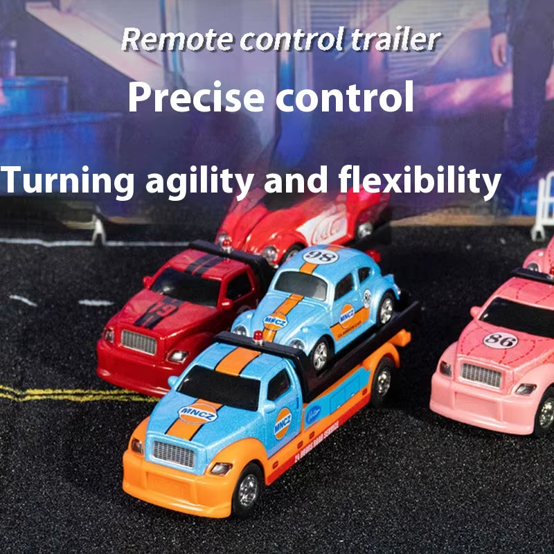 Children'S Remote Control Car Pickup Trailer Set Alloy Toy Car Children'S Wholesale 1:64 Speed Mini Remote Control Car Toy