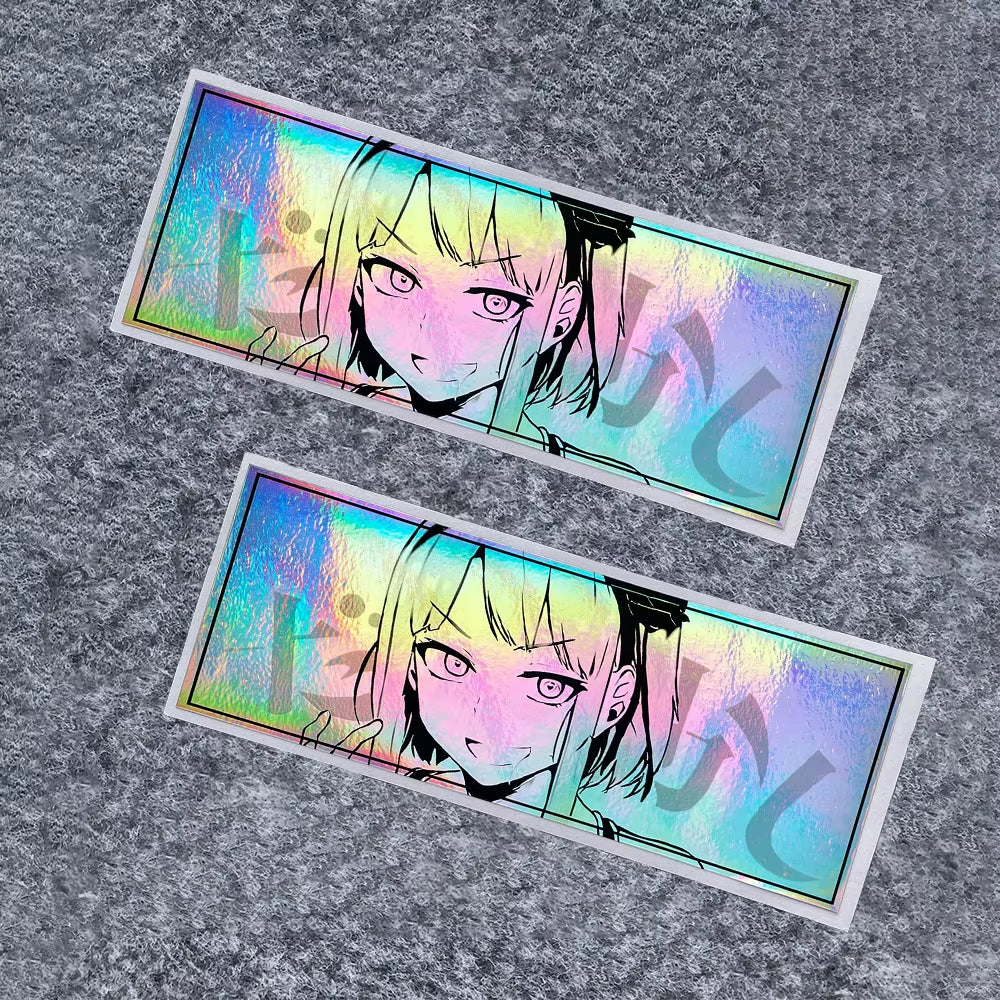 JDM Anime Girl Eyes Gaze Motorcycle Stickers Waterproof Moto Bike Helmet Side Panels Fuel Tank Fairing Vinyl Decals Accessories