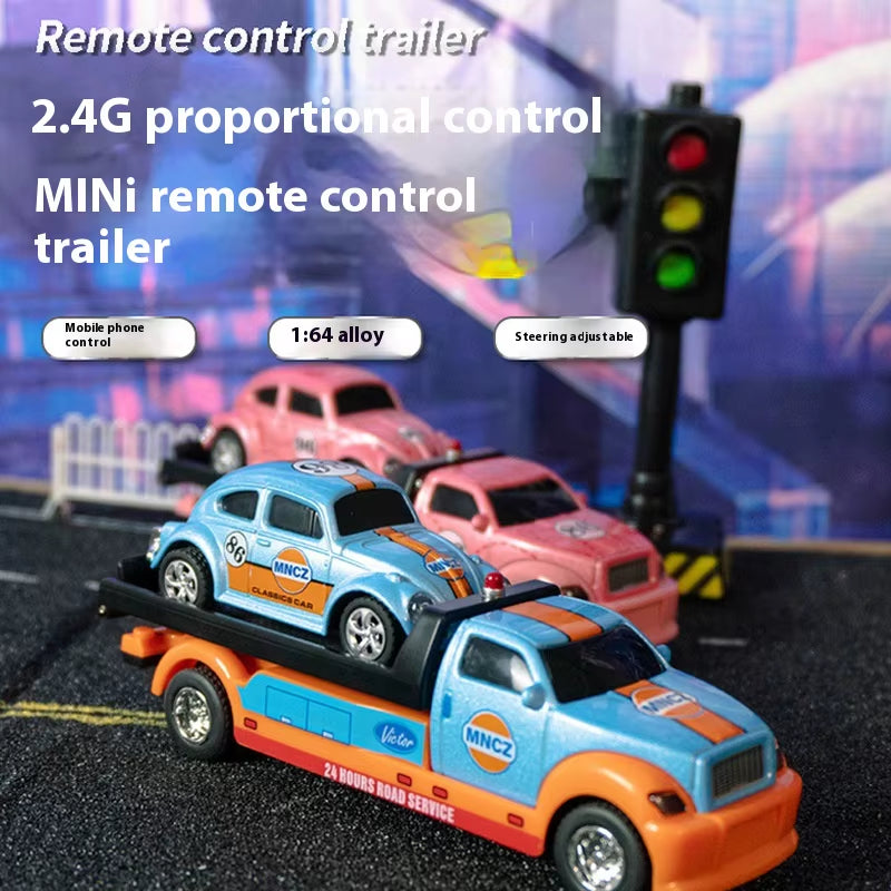 Children'S Remote Control Car Pickup Trailer Set Alloy Toy Car Children'S Wholesale 1:64 Speed Mini Remote Control Car Toy