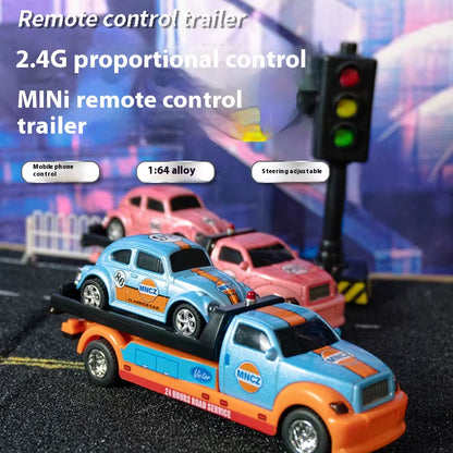 Children'S Remote Control Car Pickup Trailer Set Alloy Toy Car Children'S Wholesale 1:64 Speed Mini Remote Control Car Toy