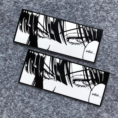 JDM Anime Girl Eyes Gaze Motorcycle Stickers Waterproof Moto Bike Helmet Side Panels Fuel Tank Fairing Vinyl Decals Accessories